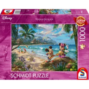 PUZZLE SCHMIDT DISNEY - T. KINKADE : MICKEY ET MINNIE A HAWAI - 1000 PIECES