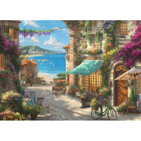 PUZZLE SCHMIDT - T. KINKADE : CAFE SUR LA RIVIERA ITALIENNE - 1000 PIECES – Image 2