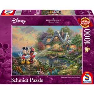 PUZZLE SCHMIDT DISNEY - T. KINKADE : MICKEY ET MINNIE CHERIE - 1000 PIECES