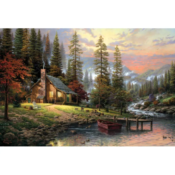 PUZZLE SCHMIDT - T. KINKADE : MAISON EN PLEINE MONTAGNE - 500 PIECES – Image 2