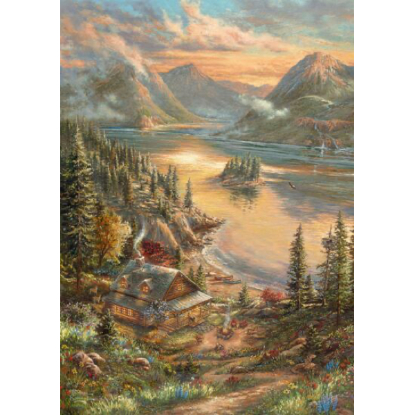 PUZZLE SCHMIDT - T. KINKADE : SPLENDEUR AU BORD DU LAC - 500 PIECES – Image 2