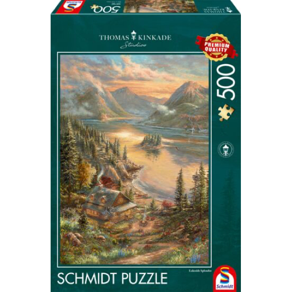 PUZZLE SCHMIDT - T. KINKADE : SPLENDEUR AU BORD DU LAC - 500 PIECES