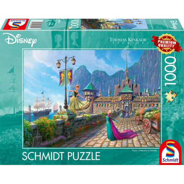 PUZZLE SCHMIDT DISNEY - T. KINKADE : FROZEN CELEBRATION A ARENDELLE - 1000 PIECES