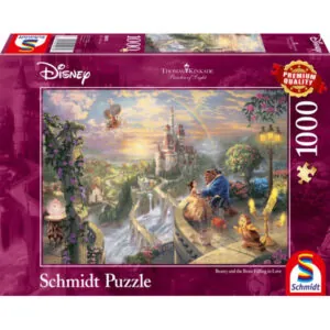 PUZZLE SCHMIDT DISNEY - T. KINKADE : LA BELLE ET LA BETE TOMBER AMOUREUX - 1000 PIECES
