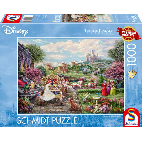 PUZZLE SCHMIDT DISNEY - T. KINKADE : CENDRILLON HEUREUX POUR TOUJOURS - 1000 PIECES