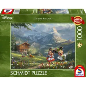 PUZZLE SCHMIDT DISNEY - T. KINKADE : MICKEY ET MINNIE DANS LES ALPES - 1000 PIECES