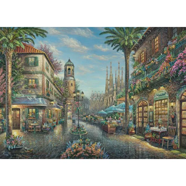 PUZZLE SCHMIDT - T. KINKADE : CAFE ESPAGNOL - 1000 PIECES – Image 2