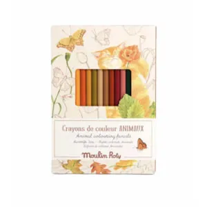 CRAYONS DE COULEUR ET CARTES ANIMAUX - MOULIN ROTY