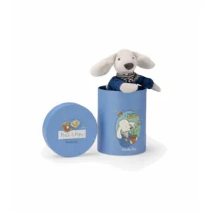 POUPEE CHIEN PILOU BLEU EN BOITE - PUCE ET PILOU - MOULIN ROTY