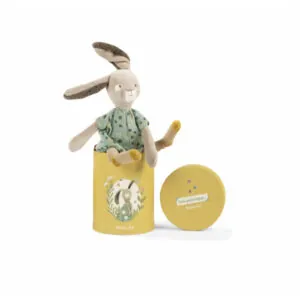 PELUCHE LAPIN SAUGE EN BOITE - TROIS PETITS LAPINS - MOULIN ROTY
