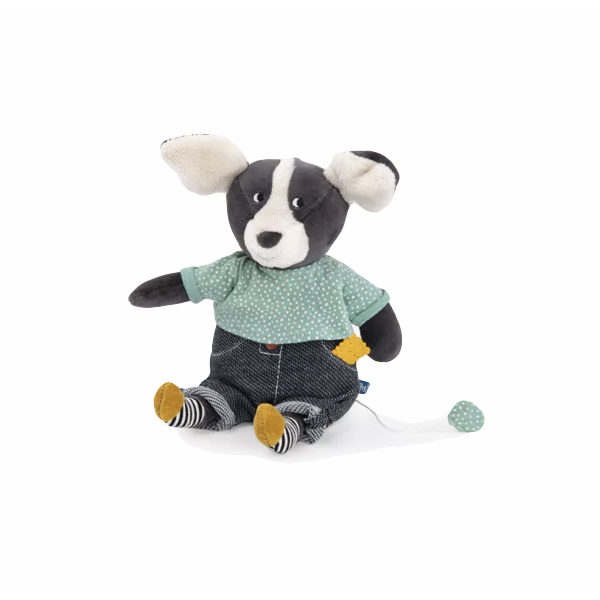 PELUCHE MUSICALE CHIEN PUCE - PUCE ET PILOU - MOULIN ROTY