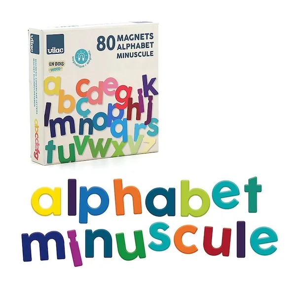 COFFRET 80 MAGNETS ALPHABET MINUSCULES - VILAC