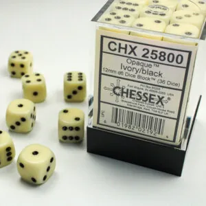 SET DE DÉS - IVOIRE:NOIR - CHX25800