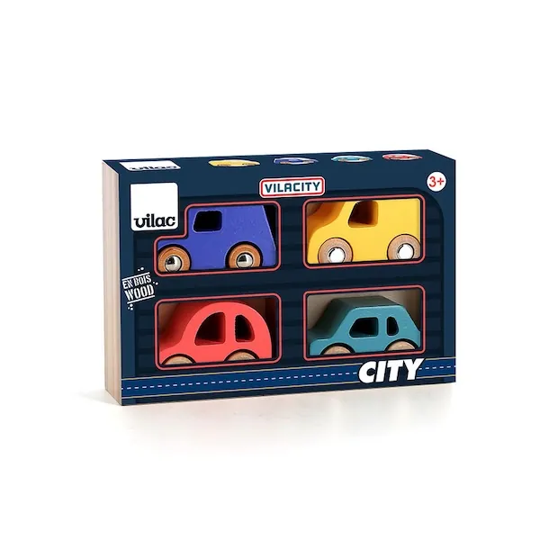 COFFRET DE 4 VOITURES EN BOIS CITY - VILACITY - VILAC – Image 5