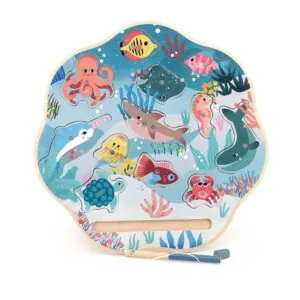 PECHE A LA LIGNE MAGNETIQUE EN BOIS LES OCEANS - MICHELLE CARLSLUND - VILAC