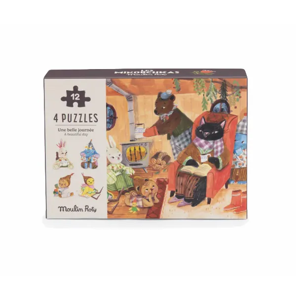 4 MINI PUZZLES DES REPAS - UNE BELLE JOURNEE LES MINOUCHKAS - MOULIN ROTY