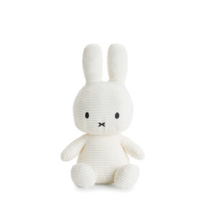 PELUCHE MIFFY VELOURS COTELE BLANC 33CM - BON TON TOYS