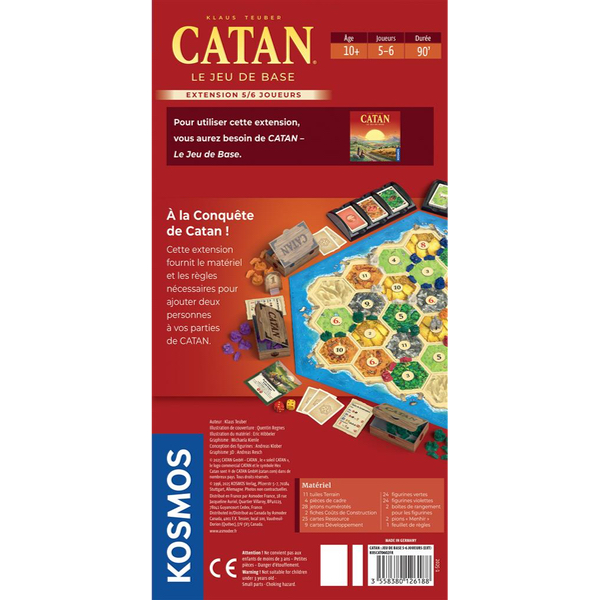 CATAN- JEU DE BASE 5-6 JOUEURS (EXT) (REFRESH)