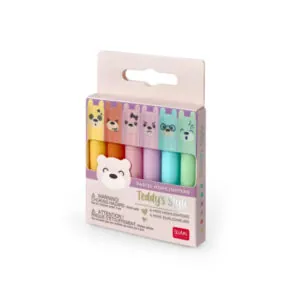 6 MINI SURLIGNEURS TEDDY'S - LEGAMI