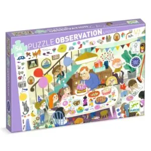PUZZLE DJECO OBSERVATION : LA FETE D'ANNIVERSAIRE - 54 PIECES