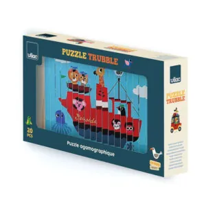 COFFRET 4 PUZZLES VILAC : LES TRANSPORTS - INGELA P.ARRHENIUS - 20 PIECES