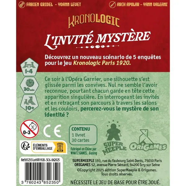 KRONOLOGIC - Paris 1920 – Ext. L’Invité Mystère