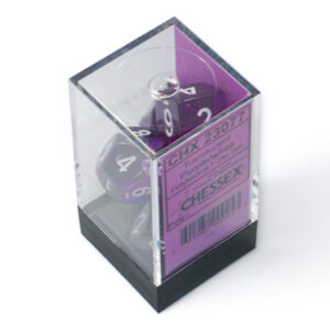 SET DE 7 DÉS - TRANSPARENT - VIOLET:BLANC - CHX23077