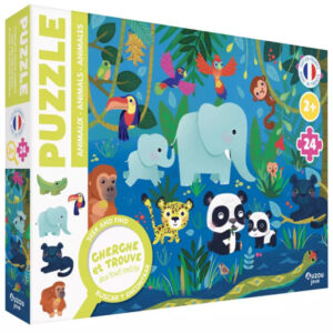 PUZZLE AUZOU CHERCHE ET TROUVE ANIMAUX - 24 PIECES