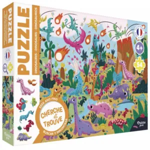 PUZZLE AUZOU CHERCHE ET TROUVE : DINOSAURES - 54 PIECES