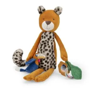 PELUCHE D'ACTIVITES GRAND LEOPARD TAIGO - LA FORET MAWA - MOULIN ROTY