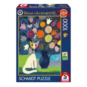 PUZZLE SCHMIDT - R. WACHTMEISTER : CHAT BLANC - 1000 PIECES