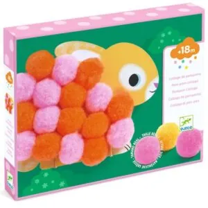 COFFRET COLLAGE - ANIMAUX ET RONDS POMPOMS - DJECO