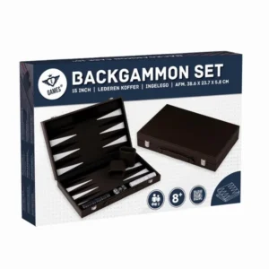 BACKGAMMON CUIR VEGAN - KAKI 38 cm