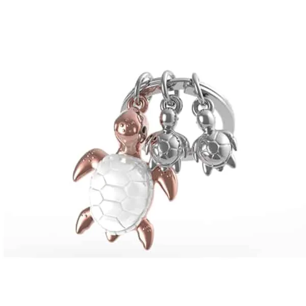 PORTE CLES TORTUE ET SES PETITS - METALMORPHOSE