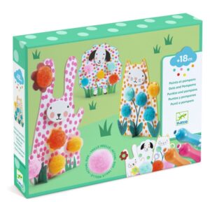 COFFRET COLORIAGES - DES POINTS ET DES POMPONS DANS L'HERBE - DJECO