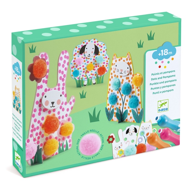 COFFRET COLORIAGES - DES POINTS ET DES POMPONS DANS L'HERBE - DJECO