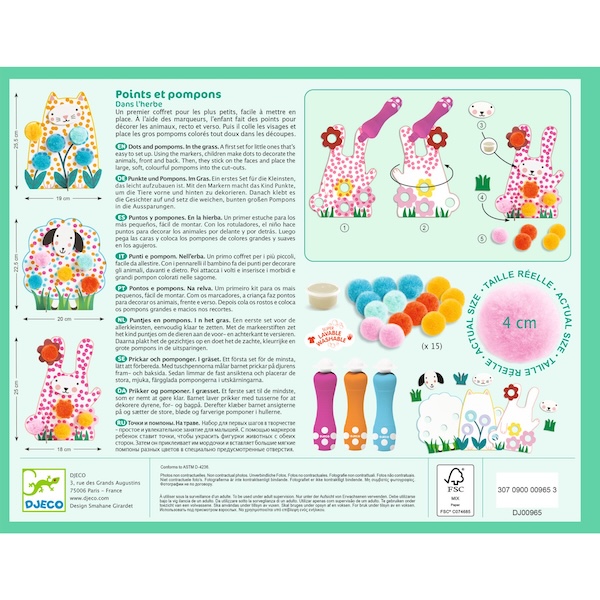 COFFRET COLORIAGES - DES POINTS ET DES POMPONS DANS L'HERBE - DJECO – Image 6
