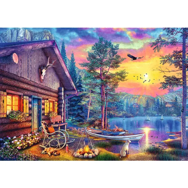 PUZZLE TREFL TEA TIME : CABANE AU COUCHER DU SOLEIL - 500 PIECES – Image 2