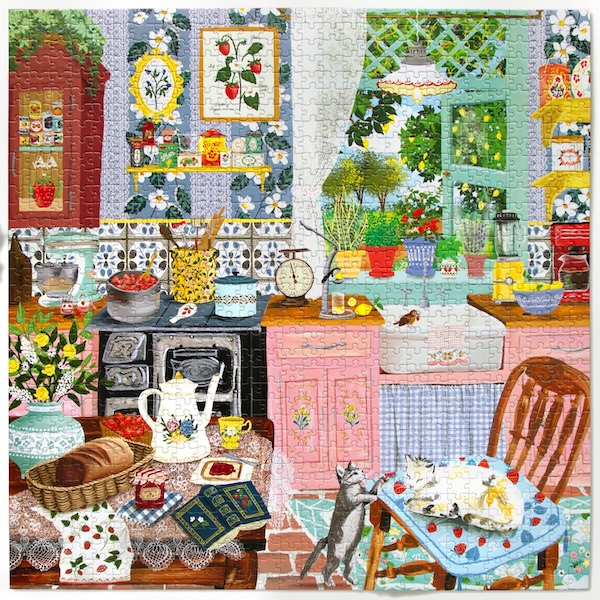 PUZZLE EBOO - A. JACOBS : CUISINE AUX FRAISES - 1000 PIECES – Image 2
