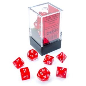 SET DE 7 MINI DÉS - ROUGE:BLANC - CHX20374