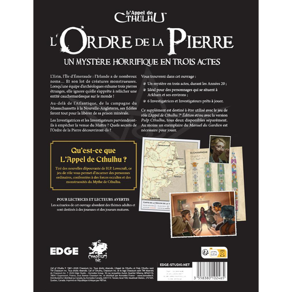 L'APPEL DE CTHULHU - L'ORDRE DE LA PIERRE