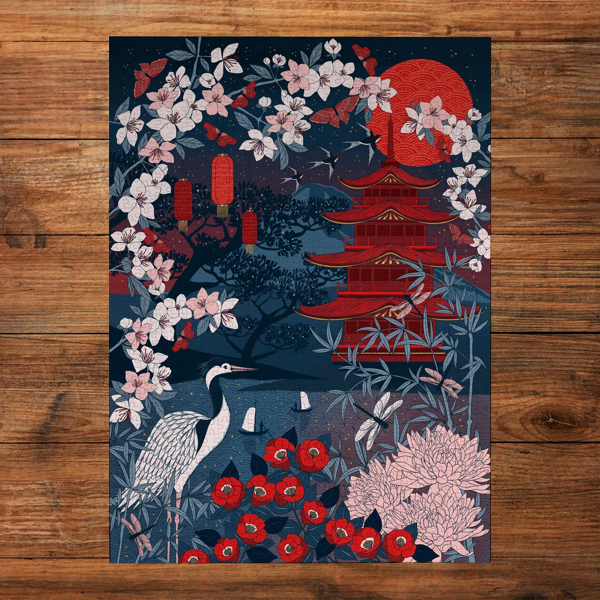PUZZLE GIBSONS - THE ART FILE : HAUTEURS DE SAKURA - 1000 PIECES – Image 2