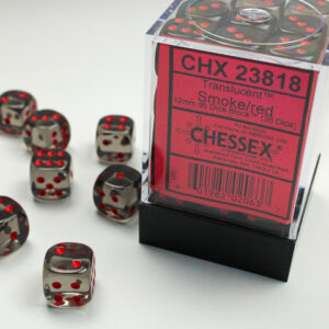 SET DE 36 DÉS - TRANSPARENT - FUMÉ:ROUGE - CHX23818