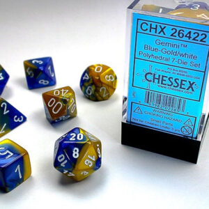 SET DE 7 DÉS - GEMINI BLEU OR : BLANC - CHX26422